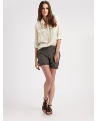 Theory | Blue Cuffed Cotton-knit Shorts | Lyst