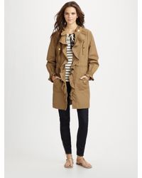 Tory Burch | Natural Ruffled Trench Coat | Lyst