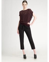 Vince | Black Tie-waist Cropped Pants | Lyst