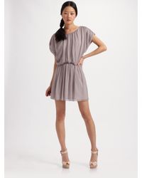 Alice + Olivia | Purple Blaire Gathered Blouson Dress | Lyst