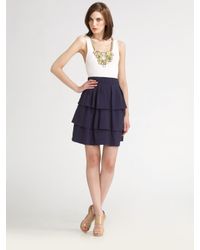 BCBGMAXAZRIA | Blue Necklace Combination Dress | Lyst