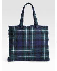 Comme des Garçons | Green East/west Tartan Tote | Lyst