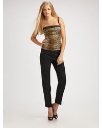 Dolce & Gabbana | Multicolor Stretch-satin Bustier Top | Lyst