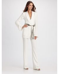 Donna Karan | White Double Crepe Pull-on Pants | Lyst