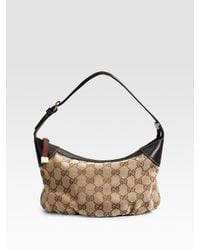 Gucci | Natural Plisse Original Logo Handle Mini Pouch | Lyst