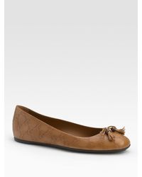 Gucci | Natural Gg Ballet Flats | Lyst