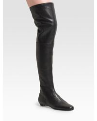Jimmy Choo | Black Edna Leather Over-the-knee Boots | Lyst
