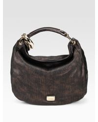 Jimmy Choo | Black Sky Large Perforated Metallic Hobo | Lyst