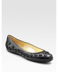 Jimmy Choo | Black Western Star Studded Ballet Flats | Lyst