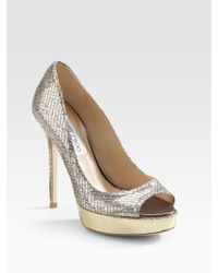 Jimmy Choo | Metallic Crown Pump | Lyst
