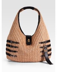 Jimmy Choo | Natural Bali Woven Raffia Hobo Bag | Lyst