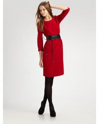 Lafayette 148 New York | Red Wool Crepe Dress | Lyst