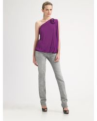 M Missoni | Purple One-shoulder Jersey Top | Lyst