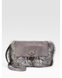Michael Kors | Metallic Fox Fur Shoulder Bag | Lyst
