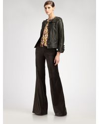 Peter Som | Green Short Leather Jacket | Lyst
