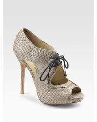 Pour La Victoire | Natural Whipsnake Cutout Sandal Boots | Lyst