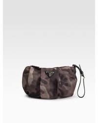 Prada | Brown Tessuto Camouflage Wristlet | Lyst
