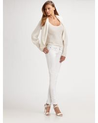 Ralph Lauren Black Label | White Cashmere Cropped Circular Cardigan | Lyst