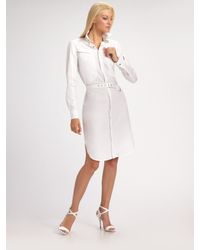 Ralph Lauren Black Label | White Garrett Twill Belted Shirtdress | Lyst