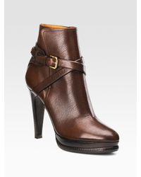 Ralph Lauren Collection | Brown Naima Ankle Boot | Lyst