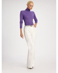 Ralph Lauren Collection | Purple Silk/cashmere Slouchy Turtleneck Top | Lyst