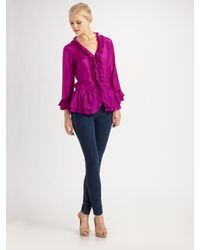 Rebecca Taylor | Purple All Ruffled Blouse | Lyst