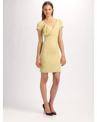RED Valentino | Yellow Cotton Tweed Dress with Asymmetrical Bow | Lyst