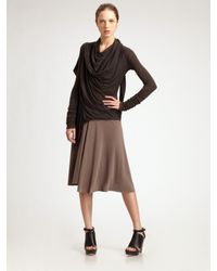 Rick Owens Lilies | Brown Drape Wrap Cardigan | Lyst