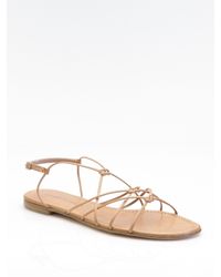 Sigerson Morrison | Natural Crisscross Flat Sandals | Lyst