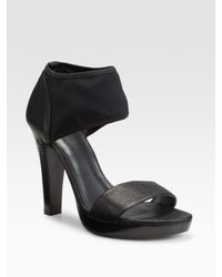 Stuart Weitzman | Black Chusi Ankle-wrap Sandals | Lyst