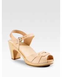 Swedish Hasbeens | Natural Peep-toe Sandals | Lyst