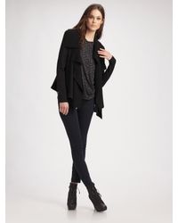 Theory | Black Leopard-print Top | Lyst