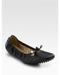 Tod's | Black Degas Leather Ballet Flats | Lyst