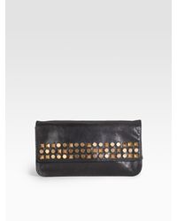 Tory Burch | Black Linden Leather Clutch | Lyst