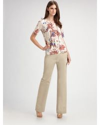 TSE | White Metric Floral Elbow Sleeve Cardigan | Lyst