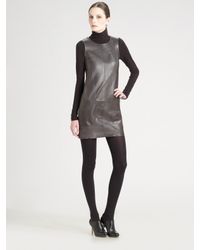 Vince | Metallic Laser Cut Leather Jumper | Lyst