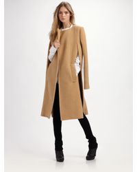 Alexander Wang | Natural Nubby Wool Coat-cape | Lyst