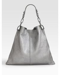 Badgley Mischka | Metallic Pebbled Leather Hobo | Lyst