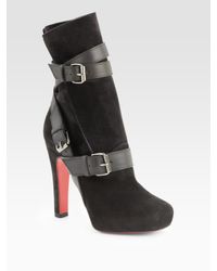 Christian Louboutin | Black Guerriere 120 Suede Ankle Boots | Lyst