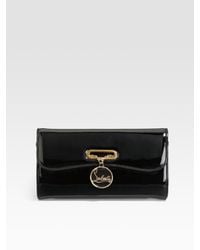 Christian Louboutin | Black Riviera Patent Leather Clutch | Lyst