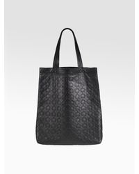 Comme des Garçons | Black Extra Large Clover Embossed Leather Tote | Lyst