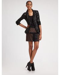 DKNY | Black Silk-georgette Sequined Blazer | Lyst