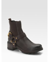 Prada | Brown Lug-sole Chelsea Boots | Lyst