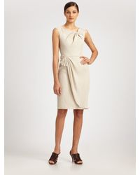 Armani | White Textured Bow Knot Dress | Lyst