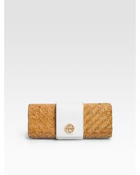Tory Burch | Brown Vivian Rattan Clutch | Lyst