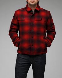 Woolrich | Red Check Shirt Jacket for Men | Lyst