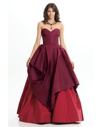Oscar de la Renta | Red Sweetheart Neckline Gown | Lyst