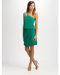 Tibi | Green Farrah One-shoulder Dress | Lyst