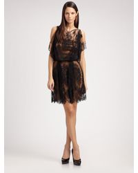 Sophie Theallet | Black Floral Lace & Satin Dress | Lyst