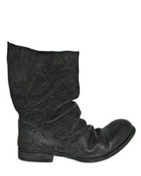 A Diciannoveventitre | Black Textured Horsehide Pull On Boots for Men | Lyst